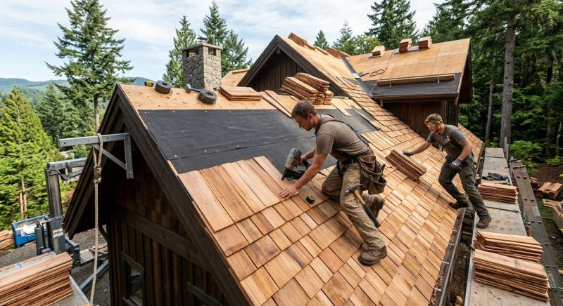 Natural Wood Roof Installation in Bethany Beach, DE